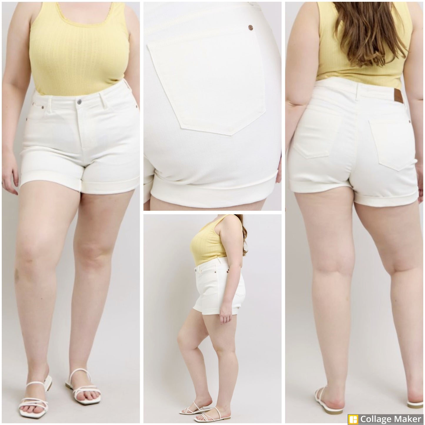 Judy Blue White Cuff Shorts - #8880-8886