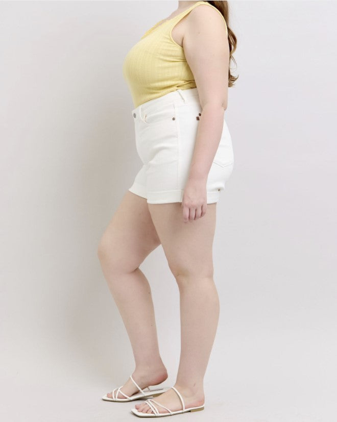Judy Blue White Cuff Shorts - #8880-8886