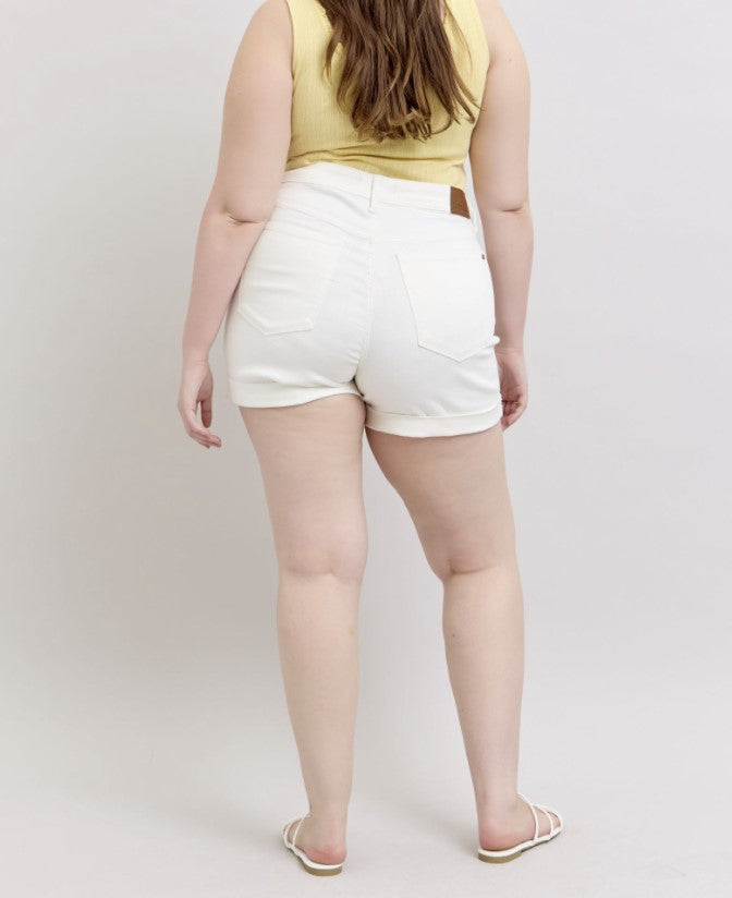 Judy Blue White Cuff Shorts - #8880-8886