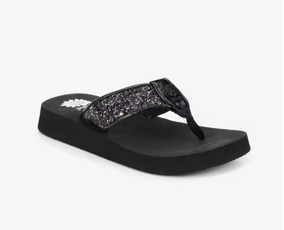 Yellowbox Ferdy Flip Flop in Black Sparkle - #7453-7461