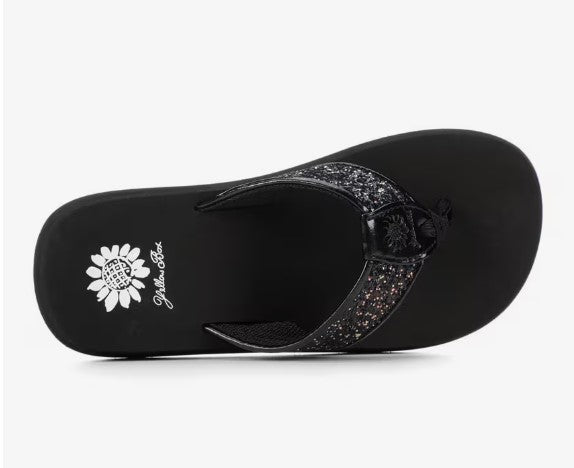 Yellowbox Ferdy Flip Flop in Black Sparkle - #7453-7461