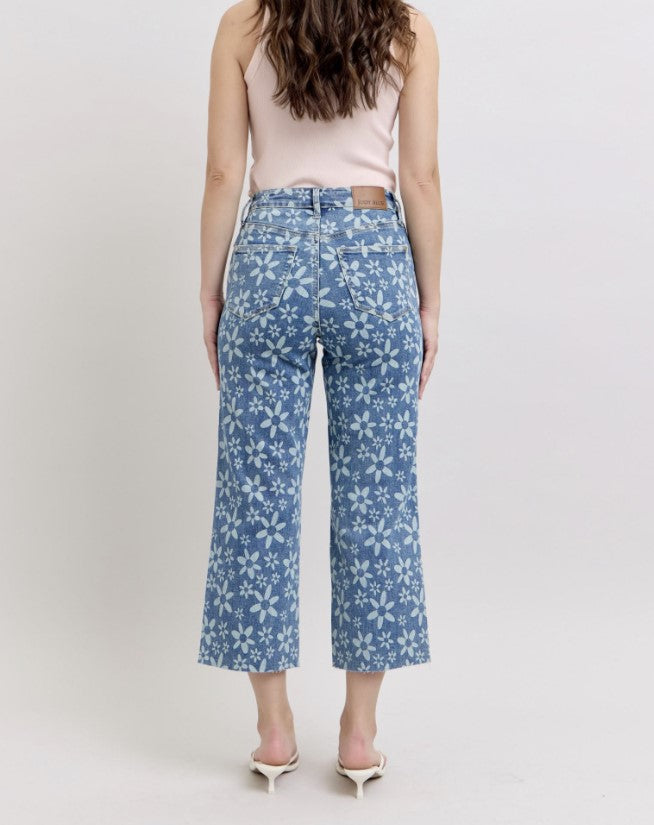 Judy Blue 88772 - Flower Print Crop Jeans -#8887-8901