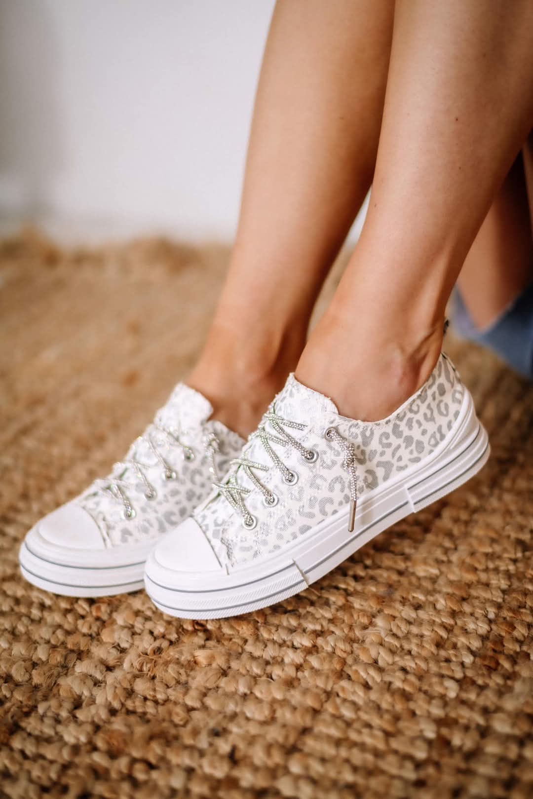 Gypsy Jazz - White Leopard Sneakers - #8755-8764