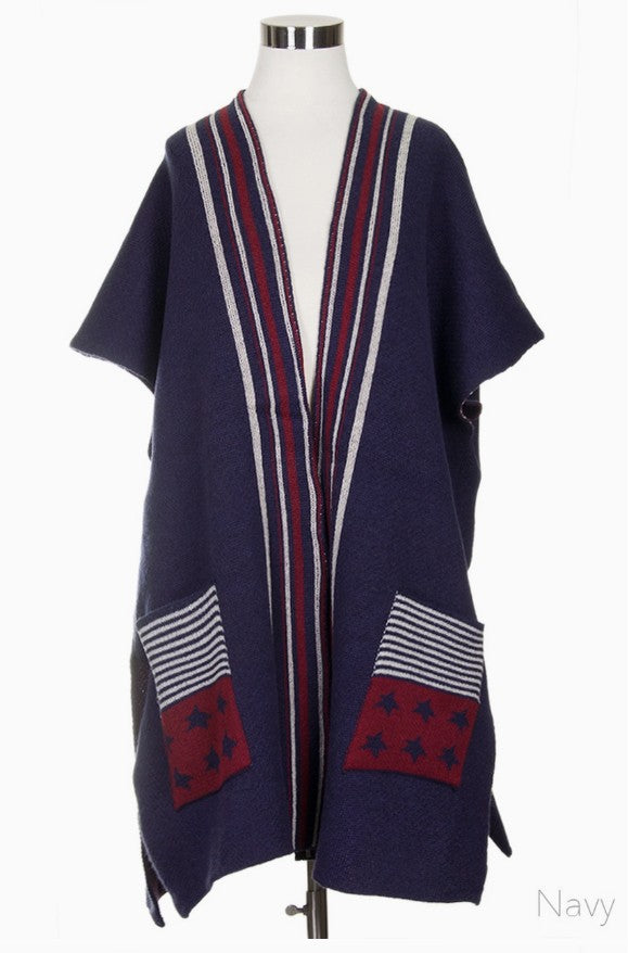 Americana Knit Kimono - #8987