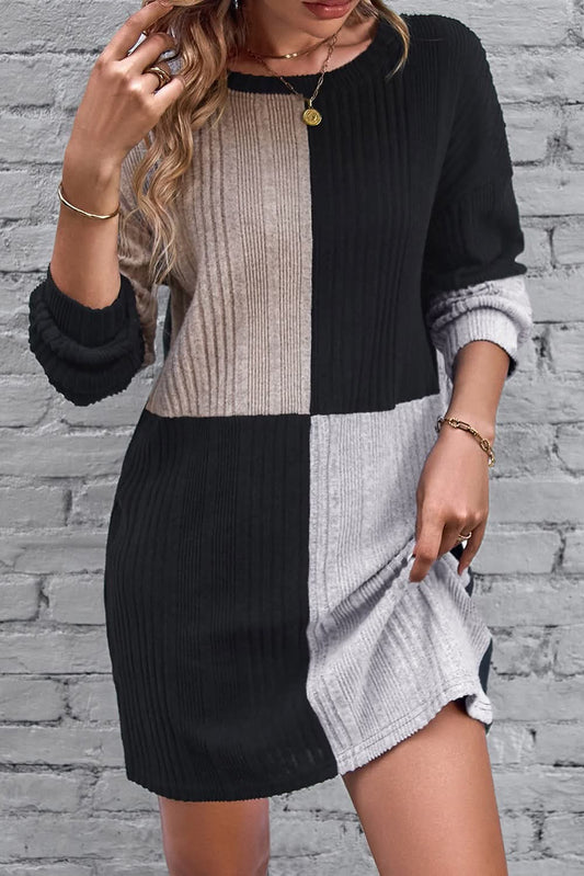 Black Colorblock Dress - #10176-10179