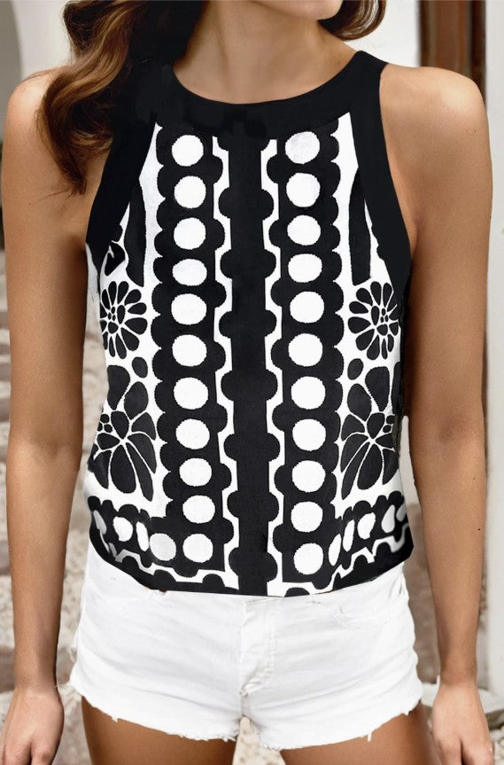 Black/White Abstract Tank - #9795-9798