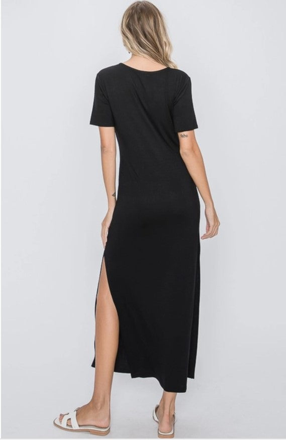 Black Criss Cross Maxi Dress - #6381-66386