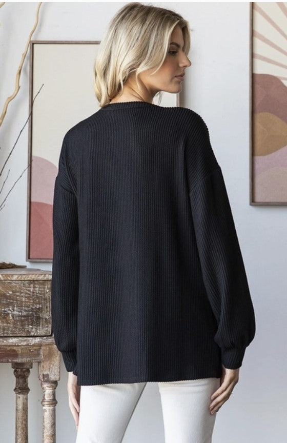 Black Ribbed Top w/Plaid Valentine Love Patch - #8637-8642