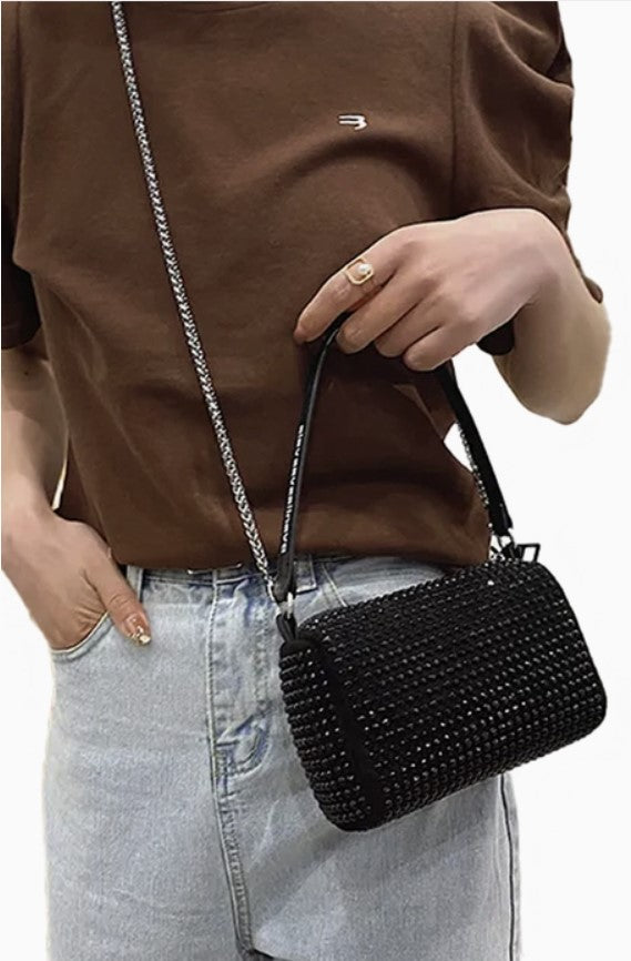 Rhinestone Crossbody (Black & Silver)- #8716-8717