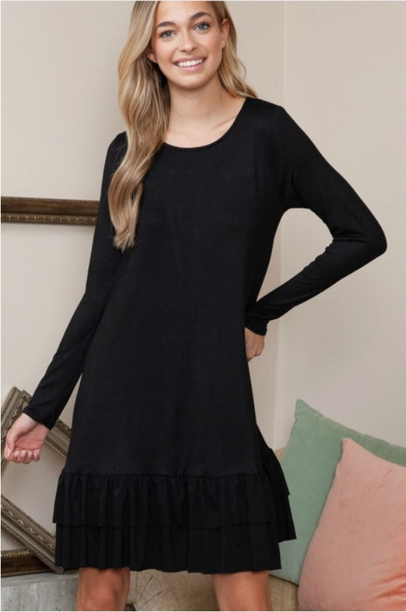 Black Tiered Ruffle Dress - #5836-5842