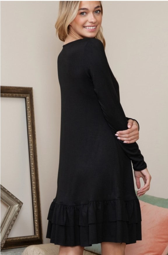 Black Tiered Ruffle Dress - #5836-5842