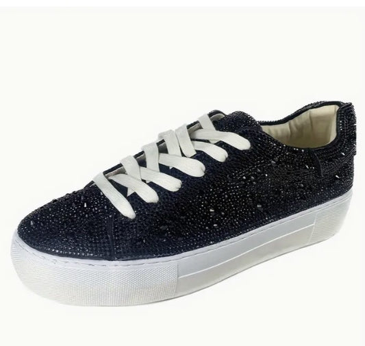 Gypsy Jazz Black Rhinestone Sneaker - #8616-8624