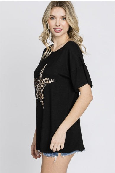 Black Top w/Leopard Print Star - #9395-9400