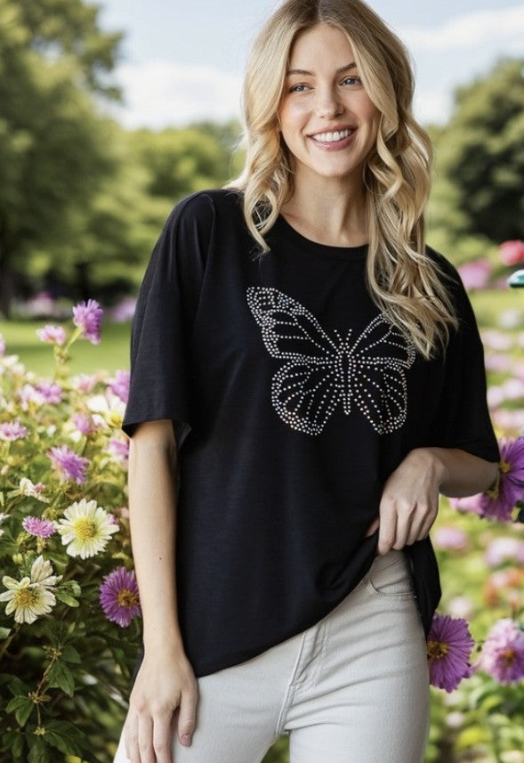 Black Top w/Sequin Butterfly - #9941-9946
