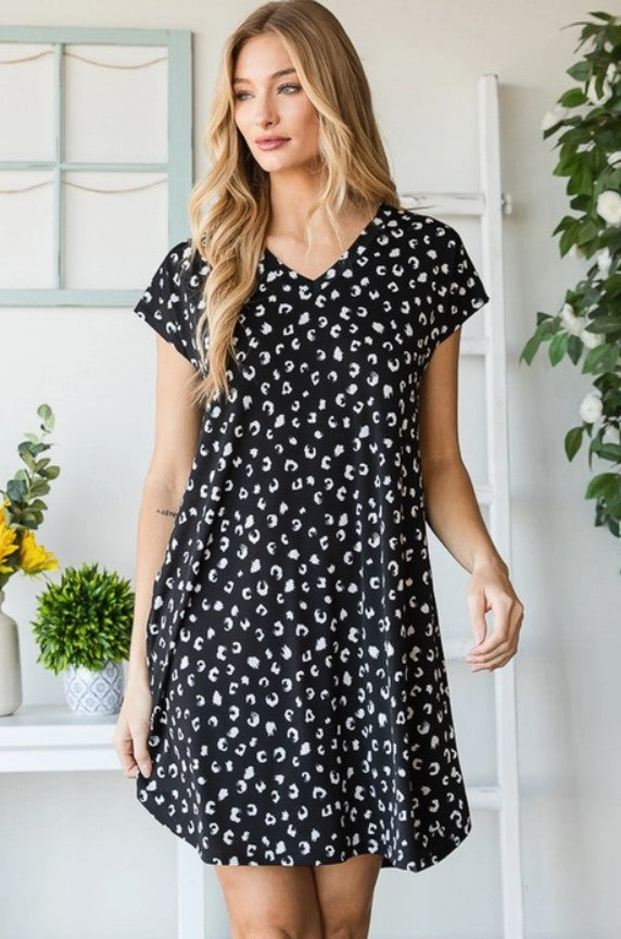 Black/White Animal Print Dress - #6435-6440