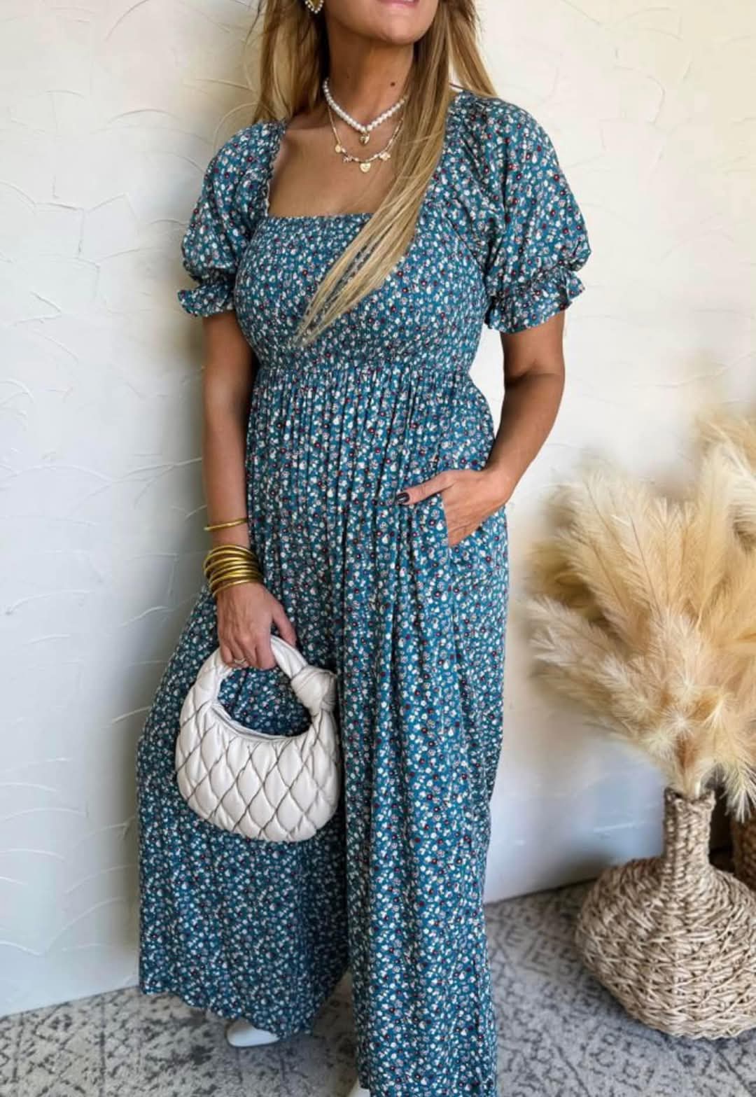 Blue Floral Jumpsuit - #8825-8828
