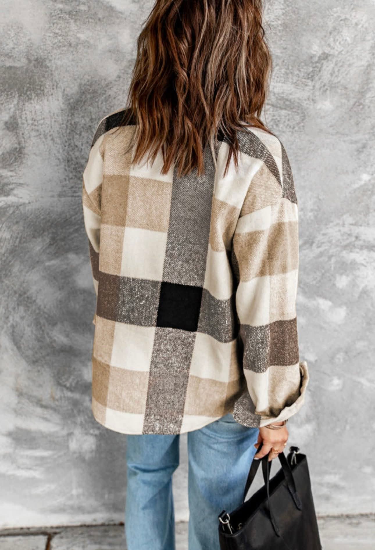 Brown Flannel Shacket - #10011-10014