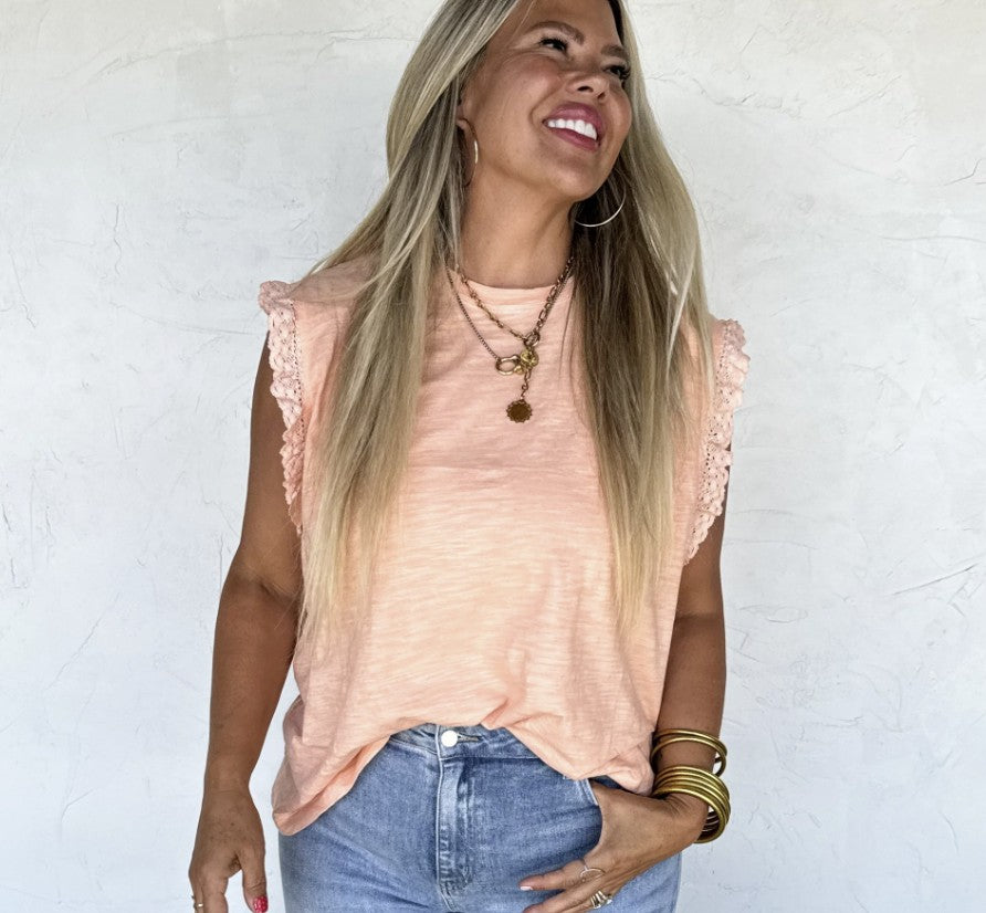 Sweet Lace Coral Top - #9951-9947