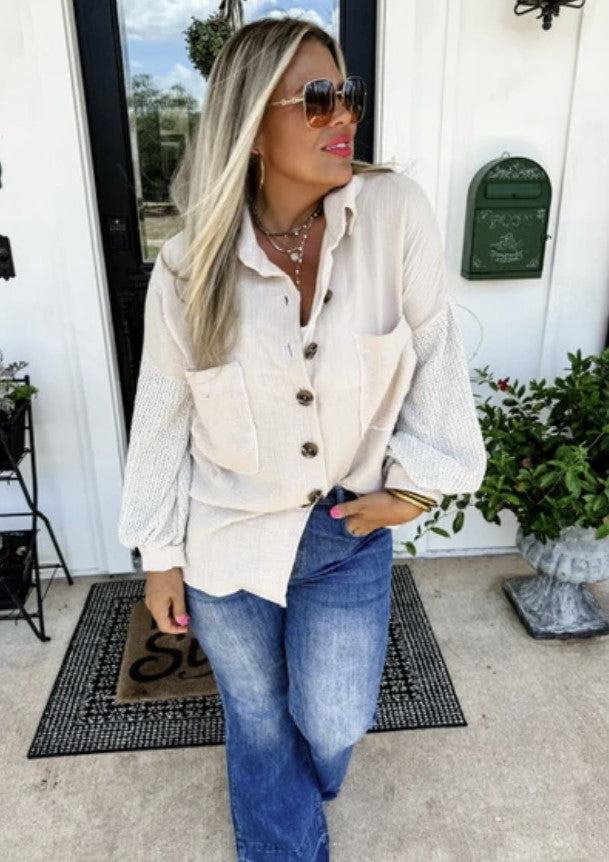 In The Moment Top - Beige - #8687-8688