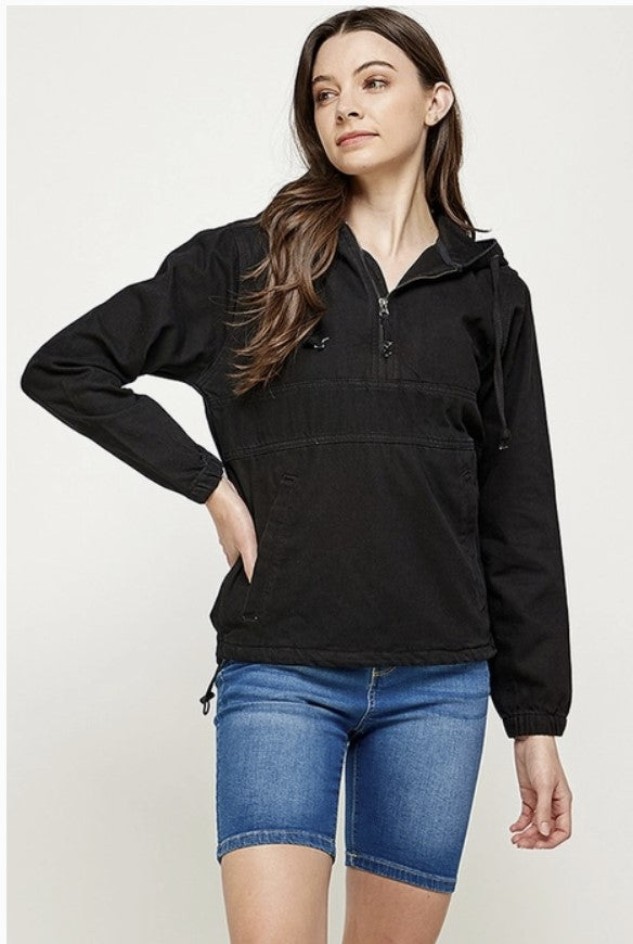 Denim Hoodie - Black Wash - #7988-7992