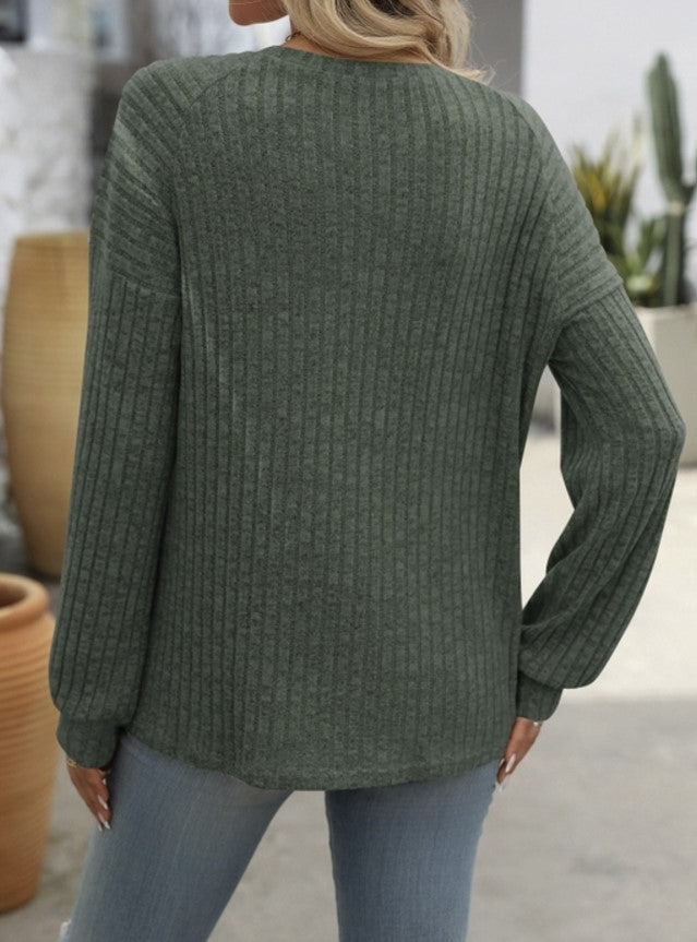 Button Collection Top - Army Green - #8538-8542