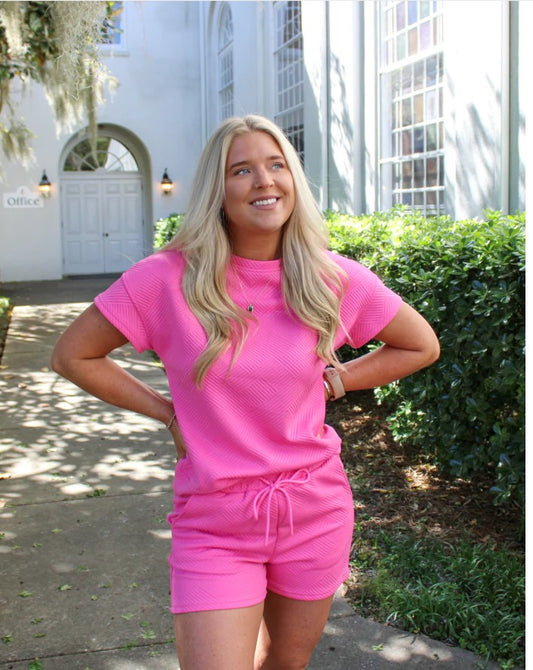 Hot Pink 2 Pc Shorts Set - #6981-6984
