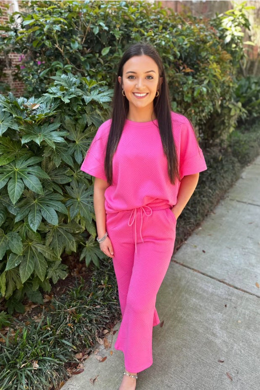 Hot Pink 2 Pc Crop Set - #6832-6836