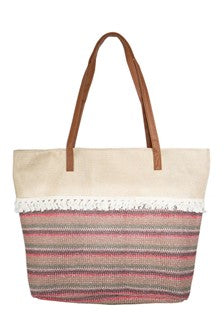 Knit Tote Bags (Brown/Pink or Blue/Green) - #4699-4700