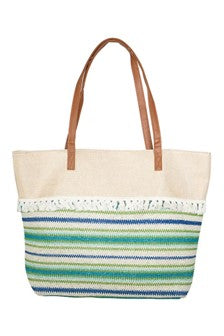 Knit Tote Bags (Brown/Pink or Blue/Green) - #4699-4700