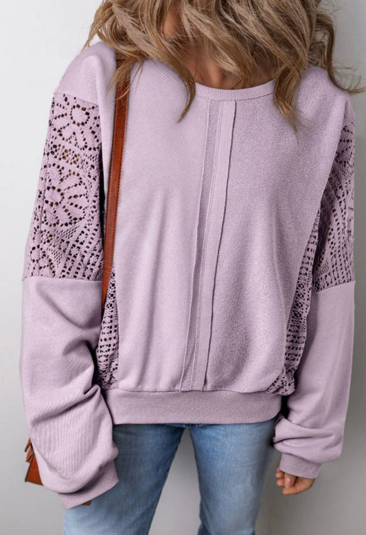 Lavender Lace Sweatshirt - #10015-10018