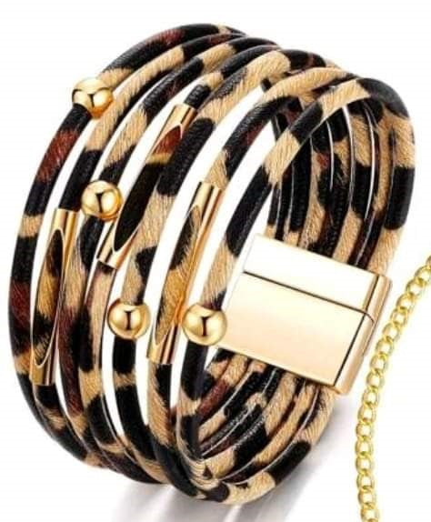 Leopard Print Magnetic Bracelet - #5785