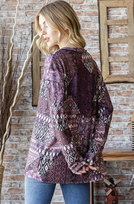 Paisley Dolman Long Sleeve Top - #9886-9891