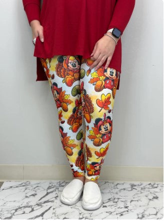 Mickey Thanksgiving Leggings w/Pockets - #5677-5679