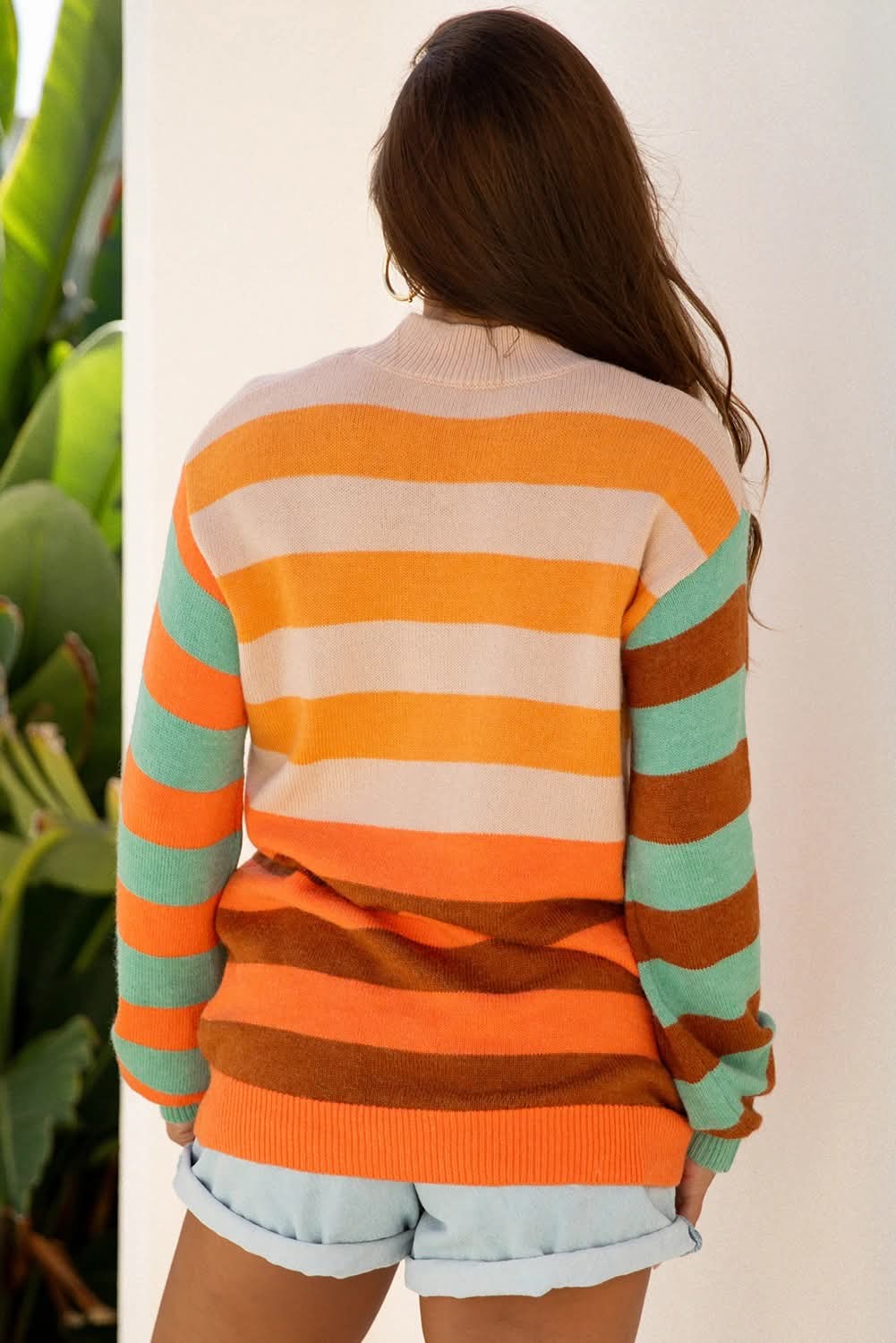 Orange-Green-Brown Sweater - #10353-10356