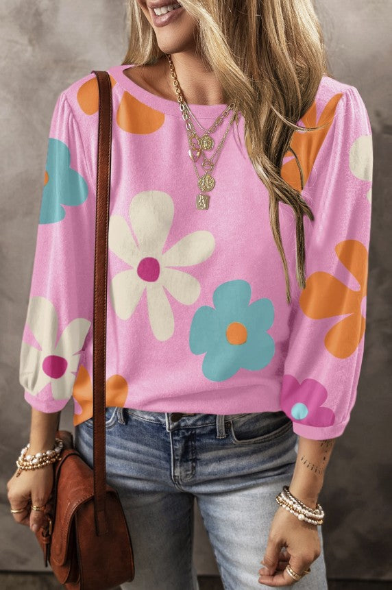 Pink Flower Power Spring Top - #9137-9140