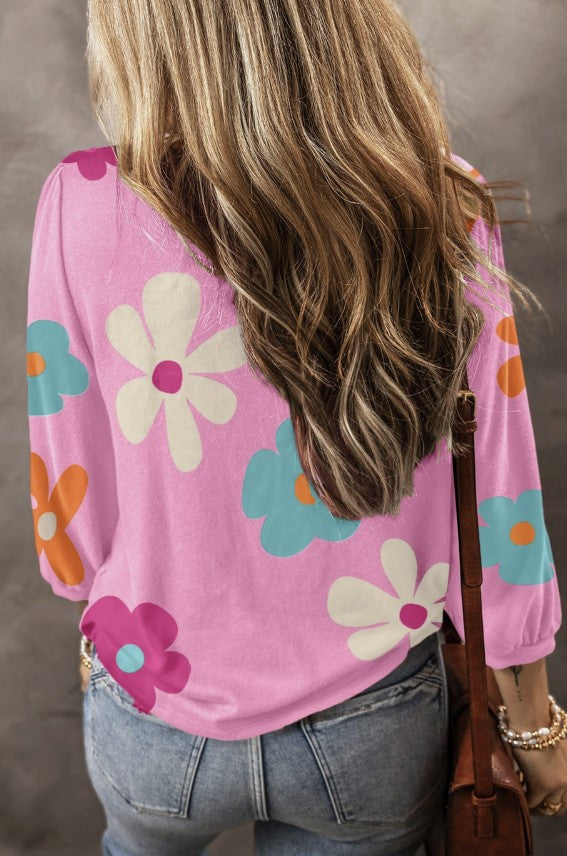 Pink Flower Power Spring Top - #9137-9140
