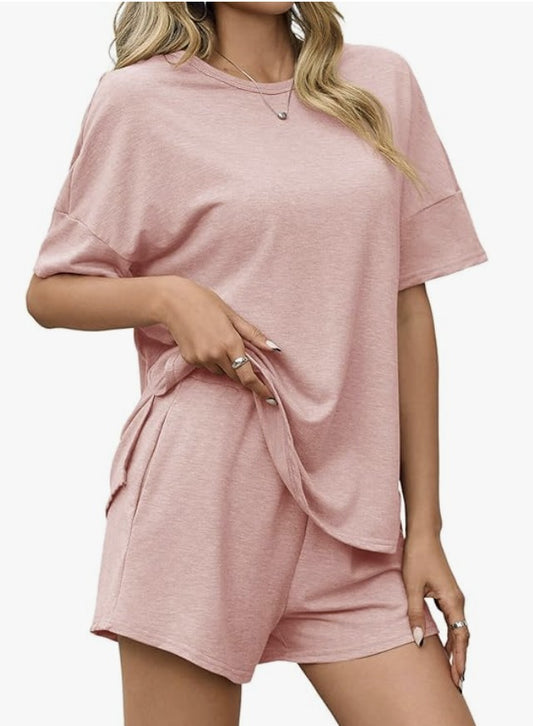 Pink 2 Pc Shorts Set - #9273-9276