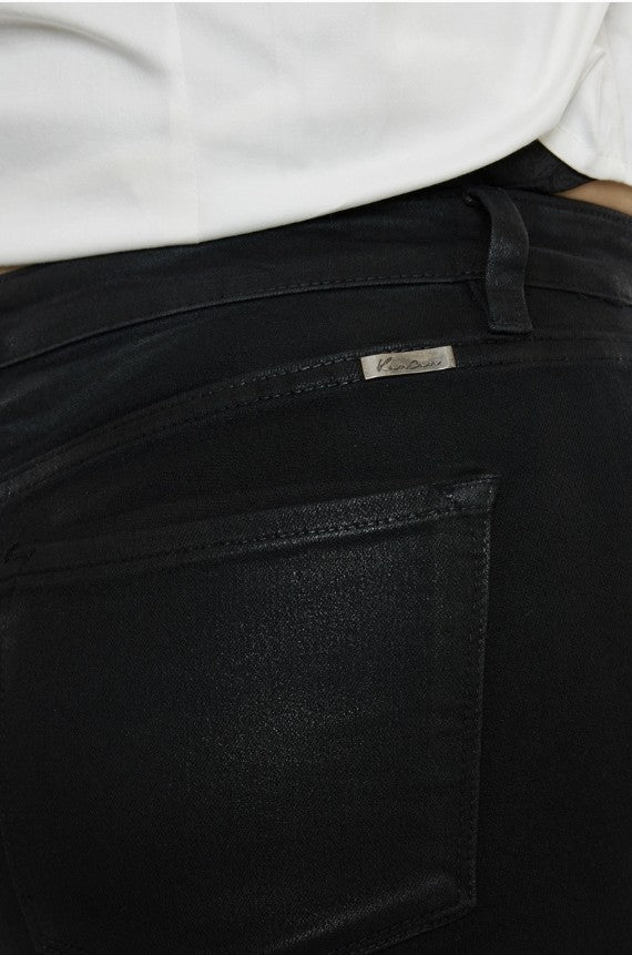 Kancan Plus Black Coated Denim Capri Jean - #9855-9858