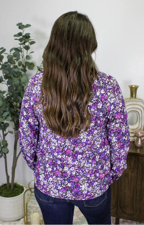 Purple Floral Blouse - #7978-7981