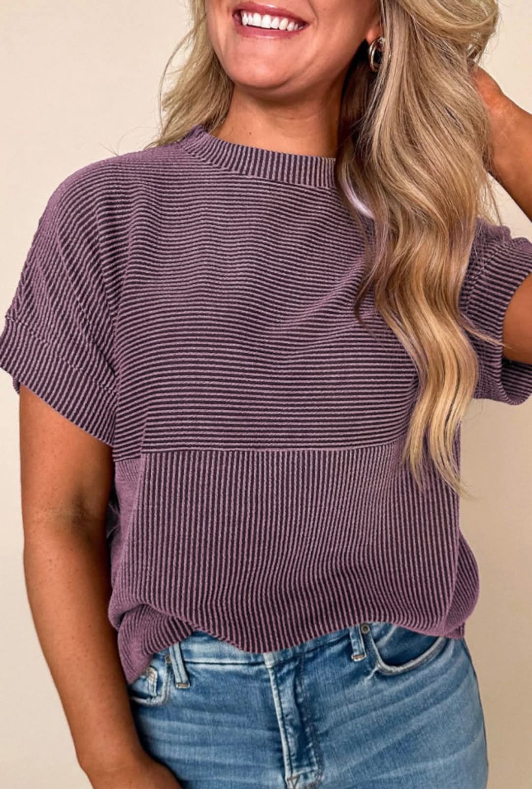 Purple Ribbed Top - #9815-9818