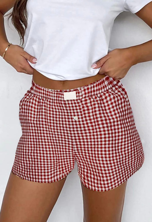 Red Checkered Shorts - #9101-9105