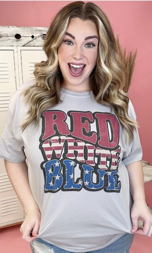 Red White Blue Patriotic Tee - #7019