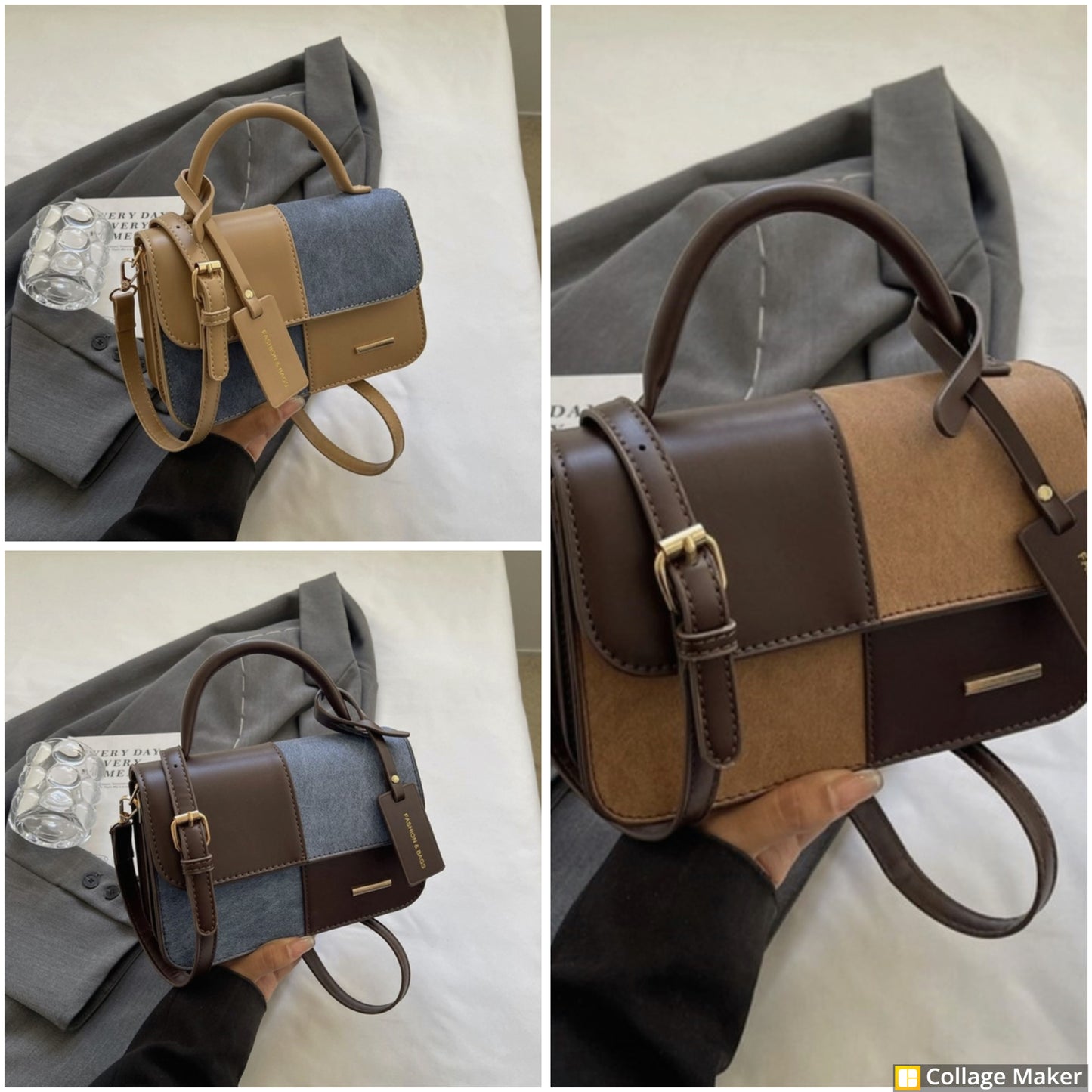 Two Tone Shoulder Bag - #8321-8323