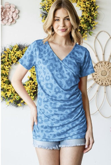 Teal Leopard Print Top - #9389-9394