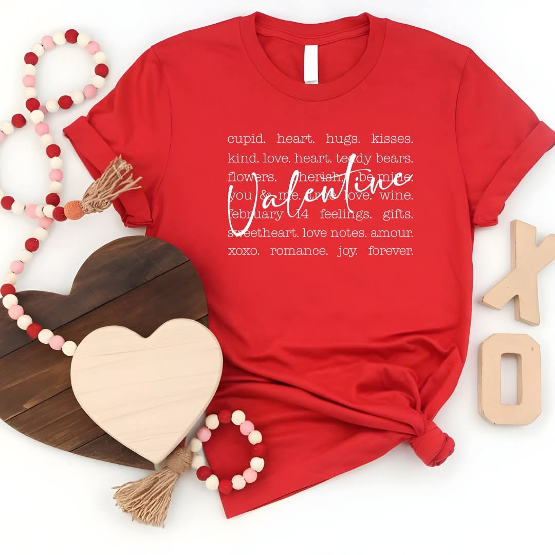 Red Valentine Sayings Tee - #8611-8616