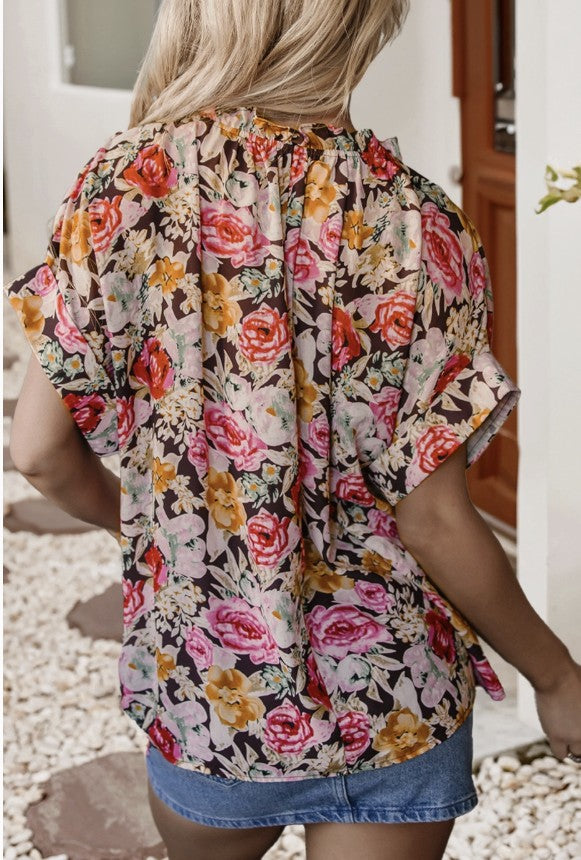 Watercolor Floral Top - #9596-9549