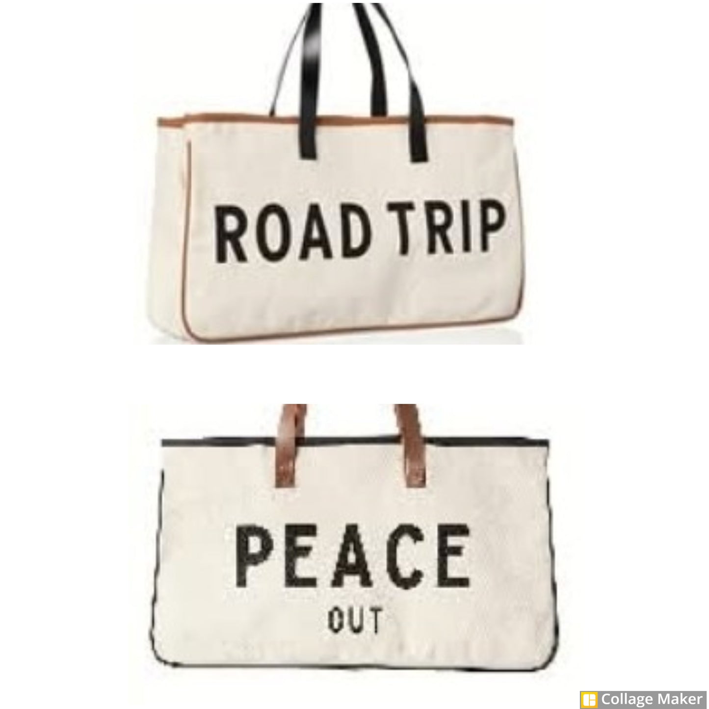 Road Trip & Peace Out Canvas Totes - #10937-10938