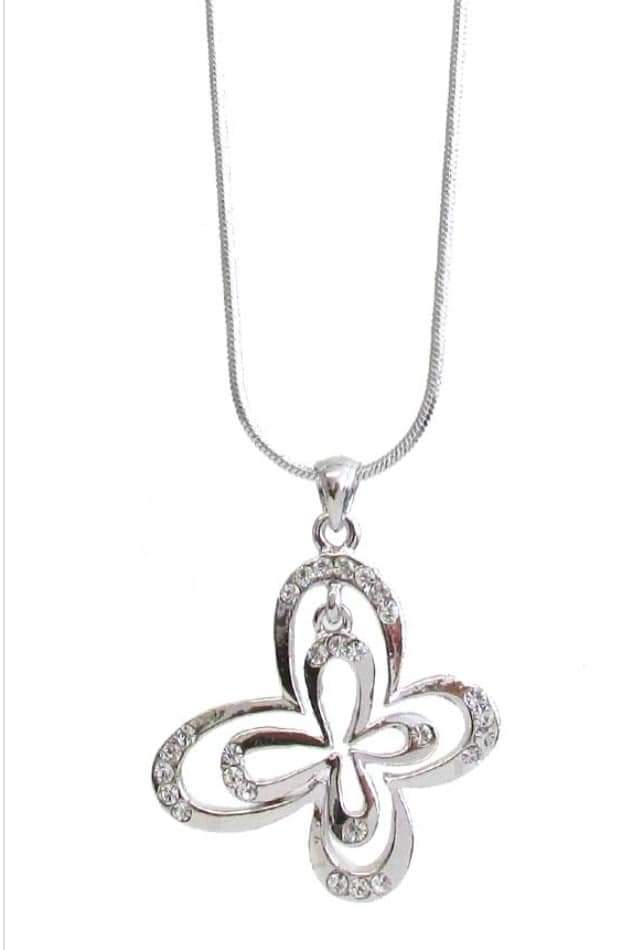 Silver Butterfly Necklace - #4270