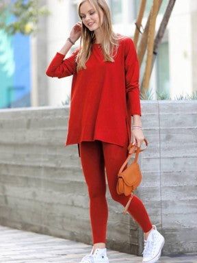 2 Pc Loungewear Set - Ruby Red - #3294-3297