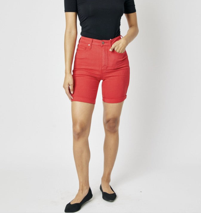 Judy Blue Americana Red Denim Shorts - #9360-9367